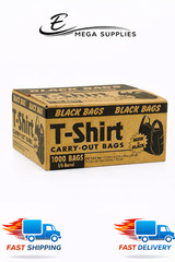 Black T-Shirt Carryout Bags (100 ct.) by Poly-America