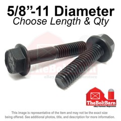 5/8″-11 Grade 8 Hex Flange Screws Frame Bolts Phos Oil (Pick Length & Qty)
