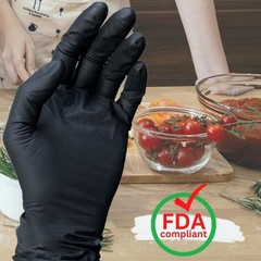 36000 Pieces Finger Textured Black Nitrile Powder Free Gloves XSmall 5 Mil