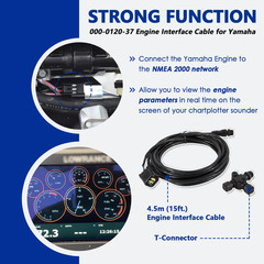 Yamaha Engine Interface Cable with T-Connector for NMEA 2000 (4.5M/15Ft)
