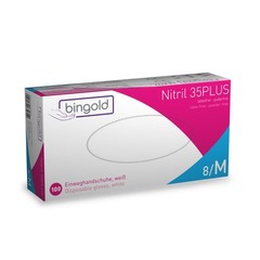 Bingold Disposable Gloves Nitrile 35PLUS, White M Box Cleaning Gloves Gloves