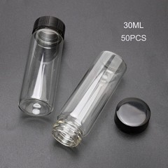 50Pack 30Ml Clear Glass Vials with Screw Caps Small Liquid Sample Vial LeakProof
