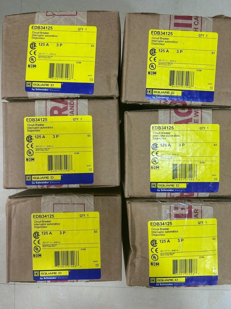 Square D EDB34125 125 Amp 3 Pole Circuit Breaker