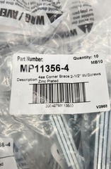 Prime-LineCorner Bracket 2-1/2 in. Steel Construction Zinc-Plated L-Angle…