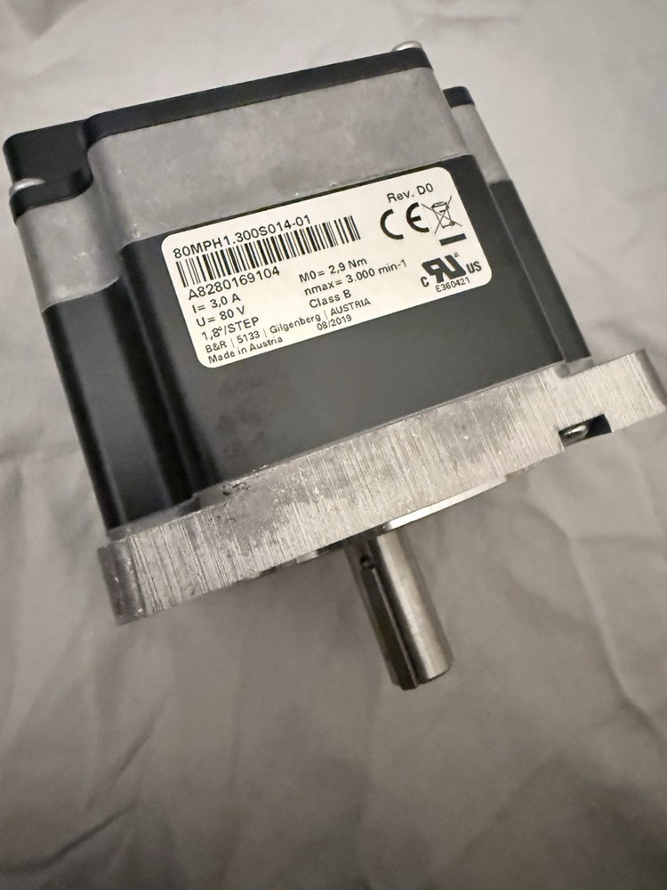 B&R Hybrid Stepper Motor 80MPH1.300S014-01 80VDC 3A 14mm Shaft 4-Wire
