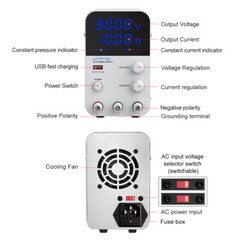 0~30V 60V 120V 160V 0~2A 3A 5A 10A Lab Adjustable DC Power Supply Bench switch