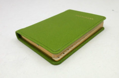 Address Book MINI 3×4″ Leather Cover 160 Tabbed Pgs Post Miniatures Bright Green
