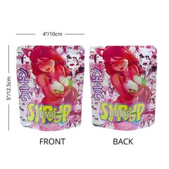 100pcs Cartoon Candy Holographic Mylar Bags 3.5g Smell Proof Zipper Pouches