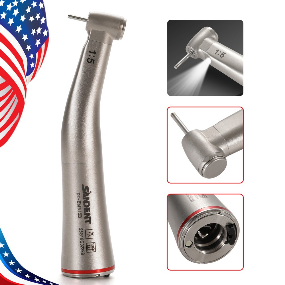 1-5*SANDENT Dental 1:5 High Speed Fiber Optic Contra Angle Increasing Handpiece