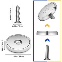 4 Pc or 8 Pc round Base Cup Magnet 100LBS Strong Rare Earth Magnet Heavy Duty