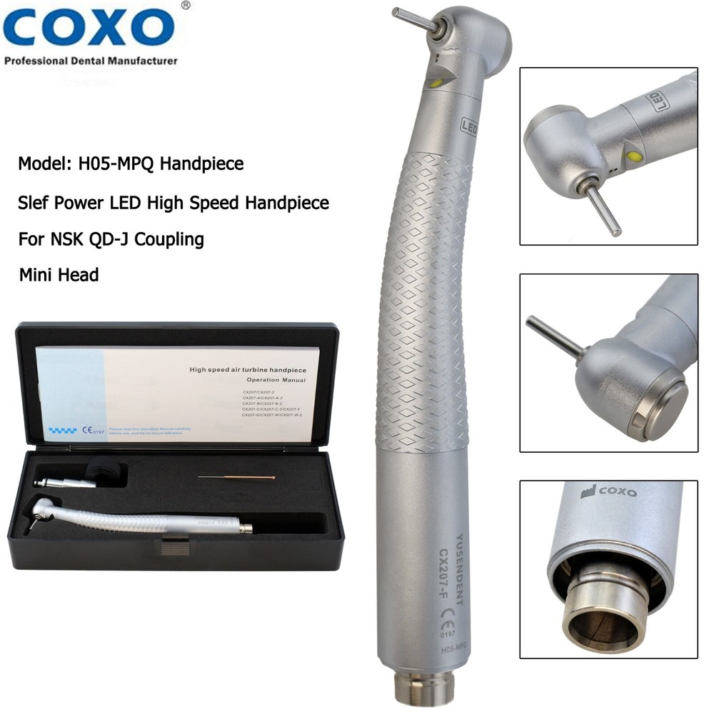 Dental Mini Small Head High Speed Handpiece LED Self Power Air Turbine NSK QD-J
