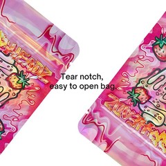 100pcs Cartoon Candy Holographic Mylar Bags 3.5g Smell Proof Zipper Pouches
