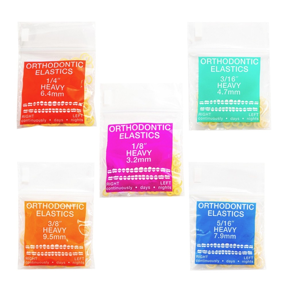 JMU Dental Orthodontic Elastics Intraoral Elastic Bands Latex Braces 100pcs/pk