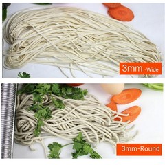 7.87 in Wide Electric Pasta Roller Maker Dough Sheeter w 3mm Round Noodle Cutter