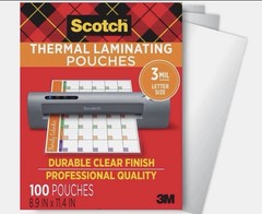 Scotch Thermal Laminating Pouches 3mil Letter Size 8.9×11.4in 200 sheets total