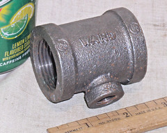 NEW WARD 1″ x 1″ x 1/4 INCH BLACK IRON PIPE REDUCING TEE FITTING ADAPTER ADAPTOR