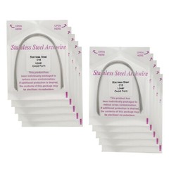 100PCS Orthodontic Stainless Steel Arch Wire Ovoid Form Round Rectangular Squre