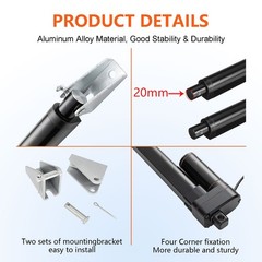 DC 12V Linear Actuator with Remote 3000N 660lb 2″~ 40″ Heavy Duty Waterproof