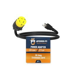 Pigtail 220V to 110V Outlet Adapter 2FT or 10FT for Plasma 10FT, yellow