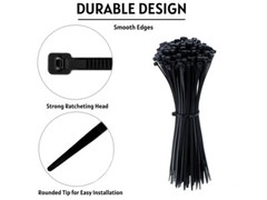 100 BLACK CABLE ZIP TIES Heavy Duty UV Resistant UL 4 6 8 10 12 15 18 24″ & 36″