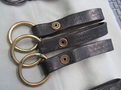 CHOICE of ONE (1) Flashlight/Baton Holder-Blk Leather Basketweave w/Brass Ring