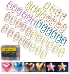 100PCS Mini Heart & Star Clips – Cute Colored Metal Clips for Office, , Craft…