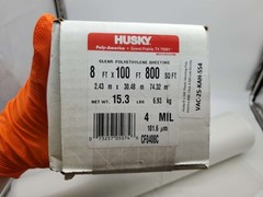 Husky 8′ x 100′ Plastic Sheeting Poly-America 408C Clear 4-Mil Low Density
