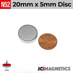 20mm x 5mm N52 Super Strong Disc Rare Earth Neodymium Magnets 20x5mm
