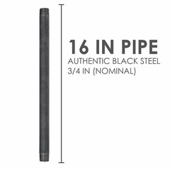 3/4 in. X 16 in. Black Pipe 4 Pack