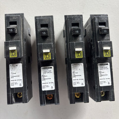 Square D HOM115PCAFI 15A Combination AFCI Circuit Breaker 1-Pole 120V Lot of 4