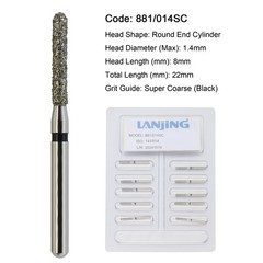 Dental Burs Diamond FG Round End Taper Cylinder High Speed Friction Grip 850 856