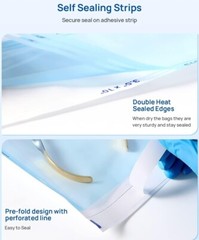 200 Self-Sealing Sterilization Pouch, 3.5″ x 6.5″ (5.25) Paper/Blue Film (1 Box)