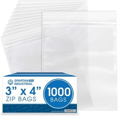 Versatile 2 Mil Clear Reclosable Zip Bags – 3″ x 4″ 1000 Count for Crafts & More