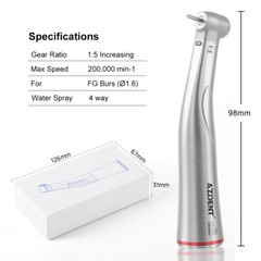 Dental 1:5 Increasing Contra Angle Fiber Optic Handpiece F E-type Electric Motor