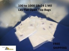100-1000 18×24 Clear Poly Bags Lay Flat Open Top 1 Mil ml LDPE Plastic T-Shirt