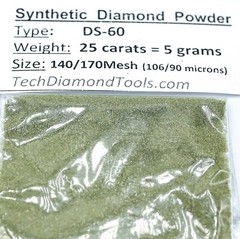 TechDiamondTools Diamond Powder 140 Grit 106-90 Microns, 25 cts = 5 Grams