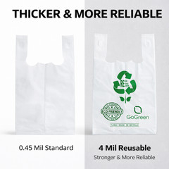 Extra Heavy Duty 1/6 21 x 6.5 x 11.5 4.0 mil T-Shirt Plastic Grocery Shopp Bags