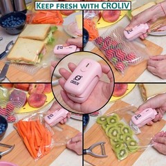 2-Pack 2-in-1 Mini Heat Sealer Machine Chip Bag Sealer and Cutter Snack Bags
