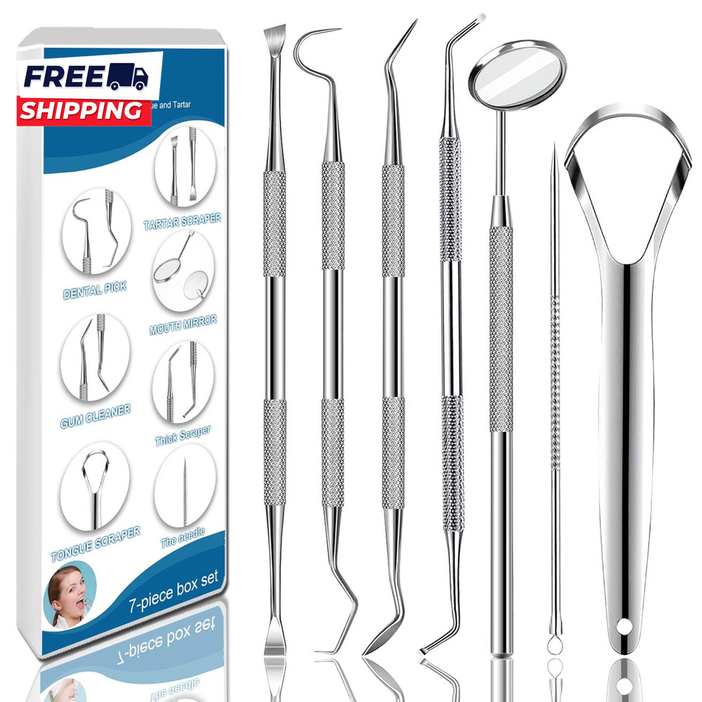 7Pcs Dental Tools Dental Pick Teeth Cleaning Tools Hygiene Kit