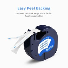 5PK Dymo Letratag Refill 91331 White Plastic 12mm Label Tape 1/2″ LT-100H