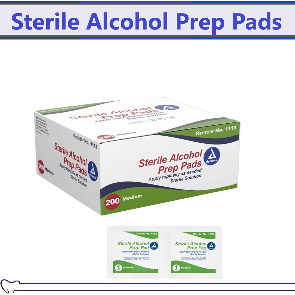 1 Box of 200 MEDIUM ALCOHOL PREP PADS #1113 SWABS WIPES 200 BRAND NEW ! #1113 U