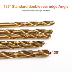 32pc 1/4” Hex Shank Titanium Coated Steel DRILL BIT Set Metal Wood Quick Change