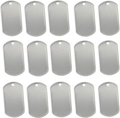 100PCS Blank Bulk Dog Tags for Stamping Engraving Shiny Stainless Steel Milit…