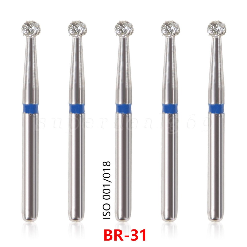 100pcs SANDENT Dent Diamond Burs For High Speed Handpiece Friction Grip 1.60mm