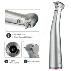 NSK Ti-MAX X95L Style Dental 1:5 LED Fiber Optic Contra Angle Handpiece Red Ring