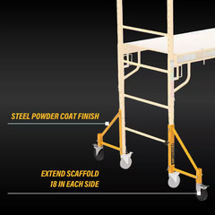 14 In. Scaffold Outriggers with 5 In. Heavy Duty Caster Wheels, Compatible with