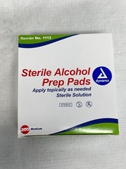 (2000/Cs) DYNAREX Single Use Sterile Alcohol Prep Pads Medium Wipe 10×200/Pk1113