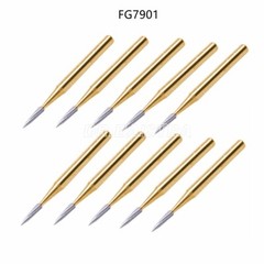 10pc FG7901 Dental Tungsten Carbide Gold Burs Polishing For High Speed Handpiece