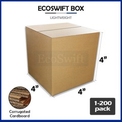 1-200 4x4x4 “EcoSwift” Cardboard Packing Mailing Shipping Corrugated Box Cartons