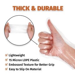 500 BPA Free Disposable Gloves Poly PE LDPE Plastic for Kitchen Food Handlin…